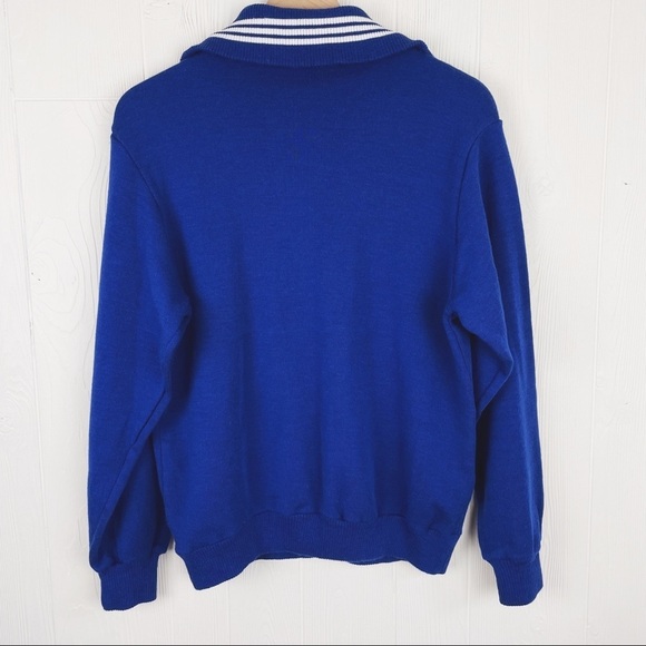 Vintage Wool Blend Varsity Quarter Zip Sweater - Picture 2 of 7